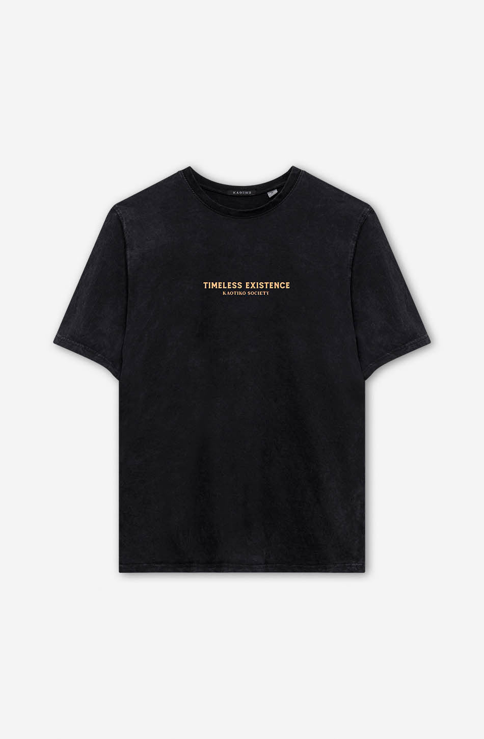 Verwaschenes schwarzes Timeless Existence-T-Shirt