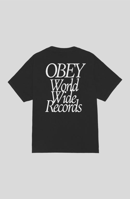 Obey Worldwide Records True Vintage Black T-Shirt