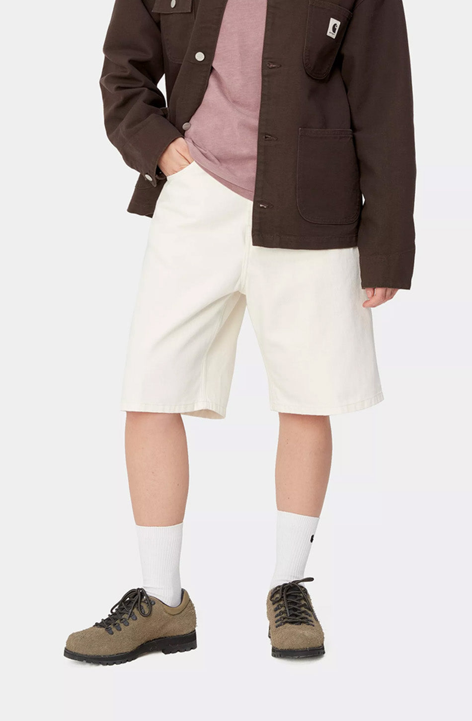 Carhartt WIP Brandon  Bermudashorts aus weißem Denim mit Spülung
