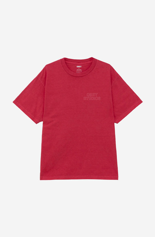 Obey Studios – T-Shirt Outline Pigment Raspberry