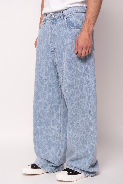 Pantalón Loose Leopard Laser Denim