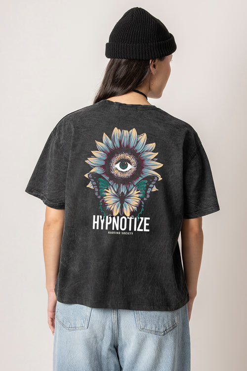 Verwaschenes schwarzes T-Shirt Hypnotize