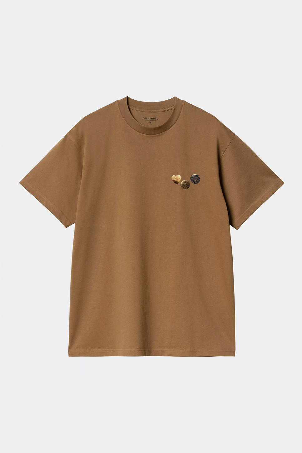 Carhartt WIP – Hamilton – Braunes T-Shirt mit Knopf
