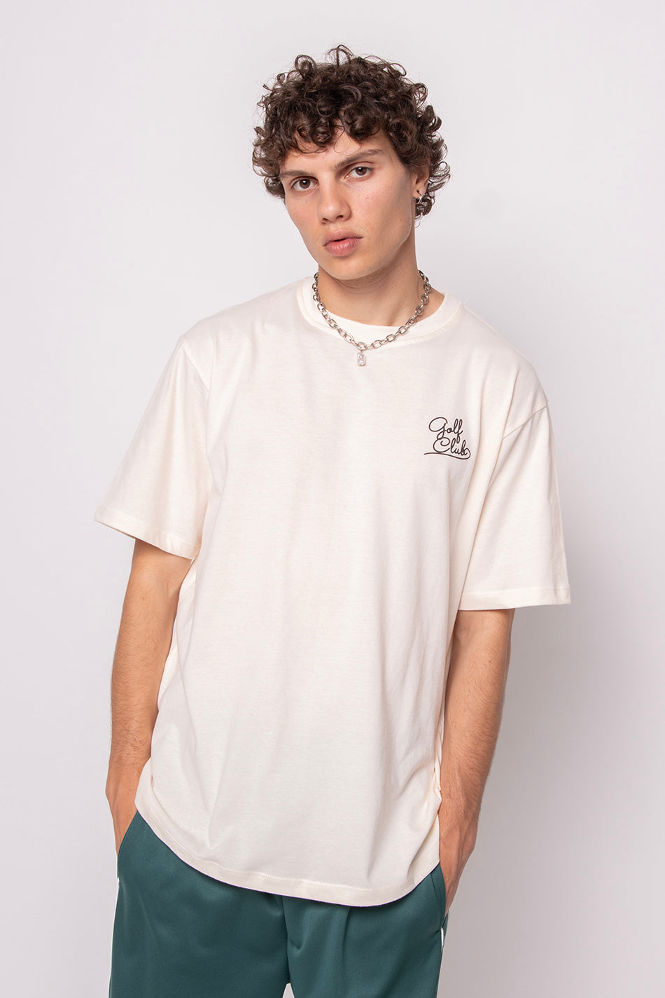 Elfenbeinfarbenes T-Shirt „Golf Club“