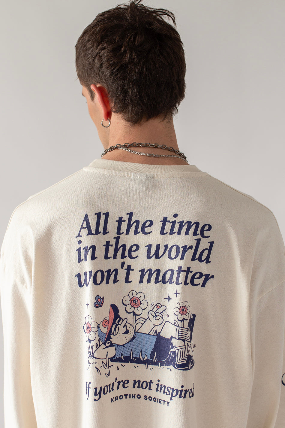 All The Time Elfenbeinfarbenes T-Shirt aus Bio-Baumwolle