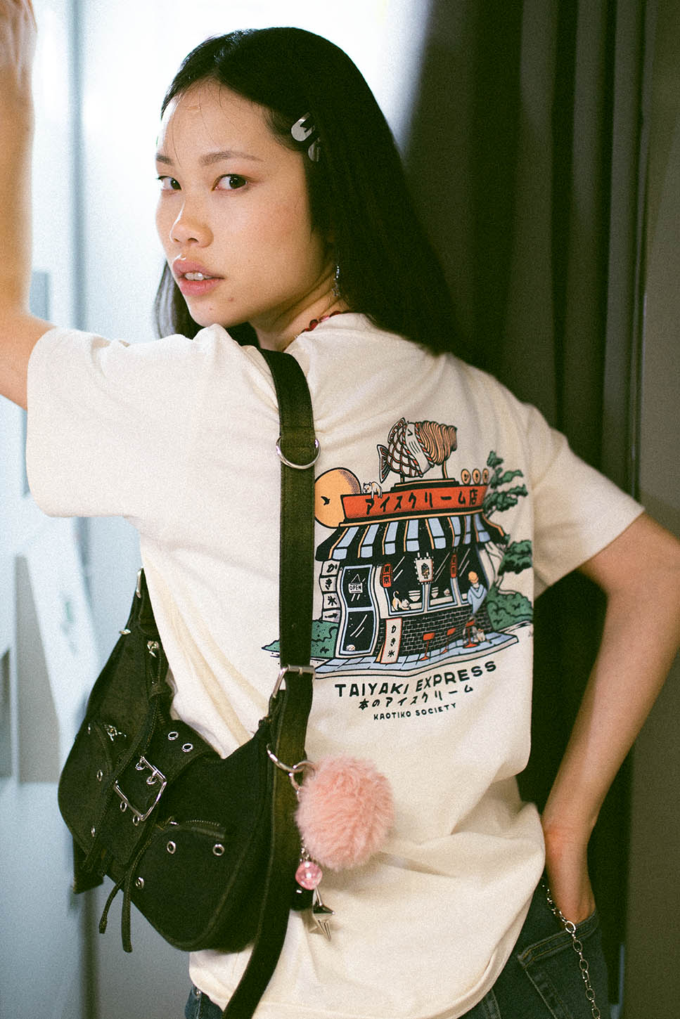 T-Shirt aus Bio-Baumwolle in Taiyaki-Elfenbein
