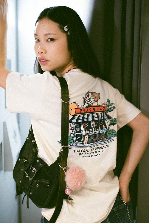 T-Shirt aus Bio-Baumwolle in Taiyaki-Elfenbein