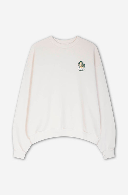 Elfenbeinfarbenes Sweatshirt aus Bio-Baumwolle „Gas Station“
