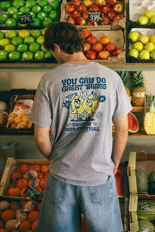 Camiseta Washed Vous pouvez faire de grandes choses Acier