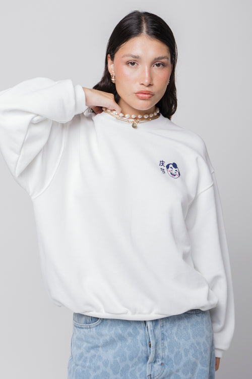 Weißes Oishi Ramen-Sweatshirt aus Bio-Baumwolle