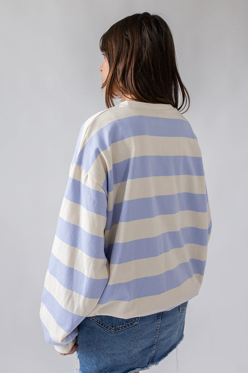 Sweatshirt mit Flipperstreifen in Blau
