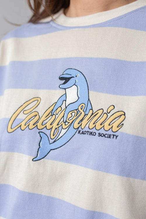 Sweatshirt mit Flipperstreifen in Blau
