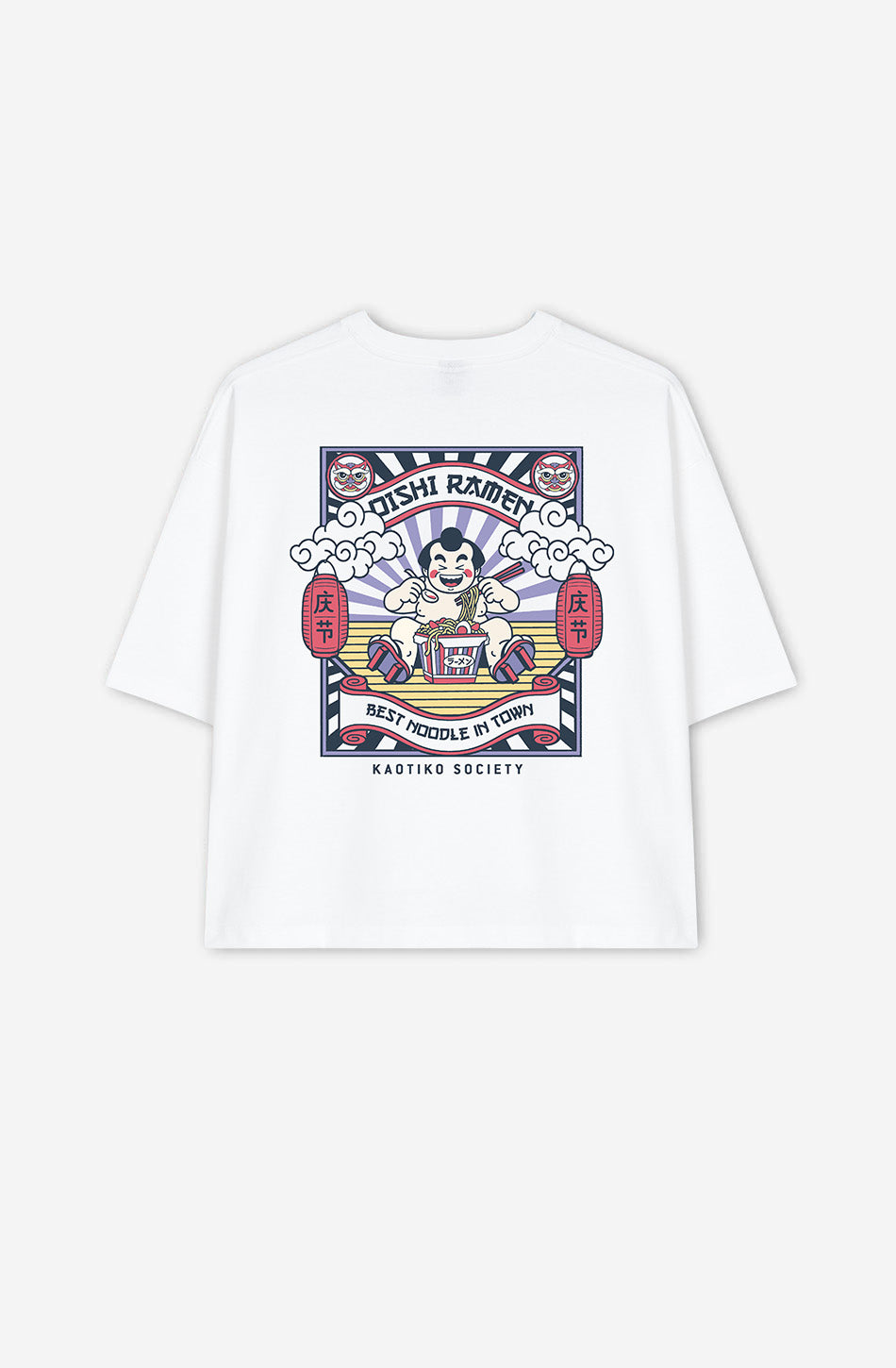 Weißes Oishi Ramen-T-Shirt aus Bio-Baumwolle