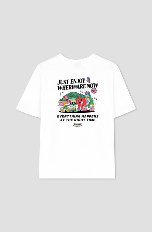 Just Enjoy – Weißes T-Shirt aus Bio-Baumwolle