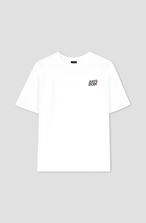 Just Enjoy – Weißes T-Shirt aus Bio-Baumwolle