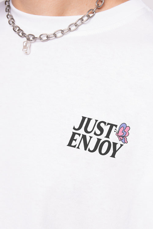 Just Enjoy – Weißes T-Shirt aus Bio-Baumwolle