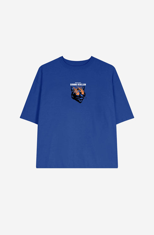 Camiseta Cropped Burning Rebellion Navy