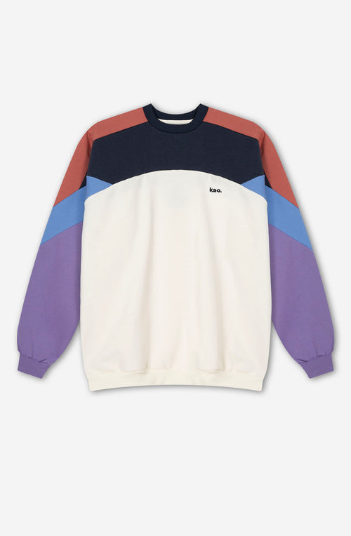Sweatshirt „Elina“ in Elfenbein/Marineblau