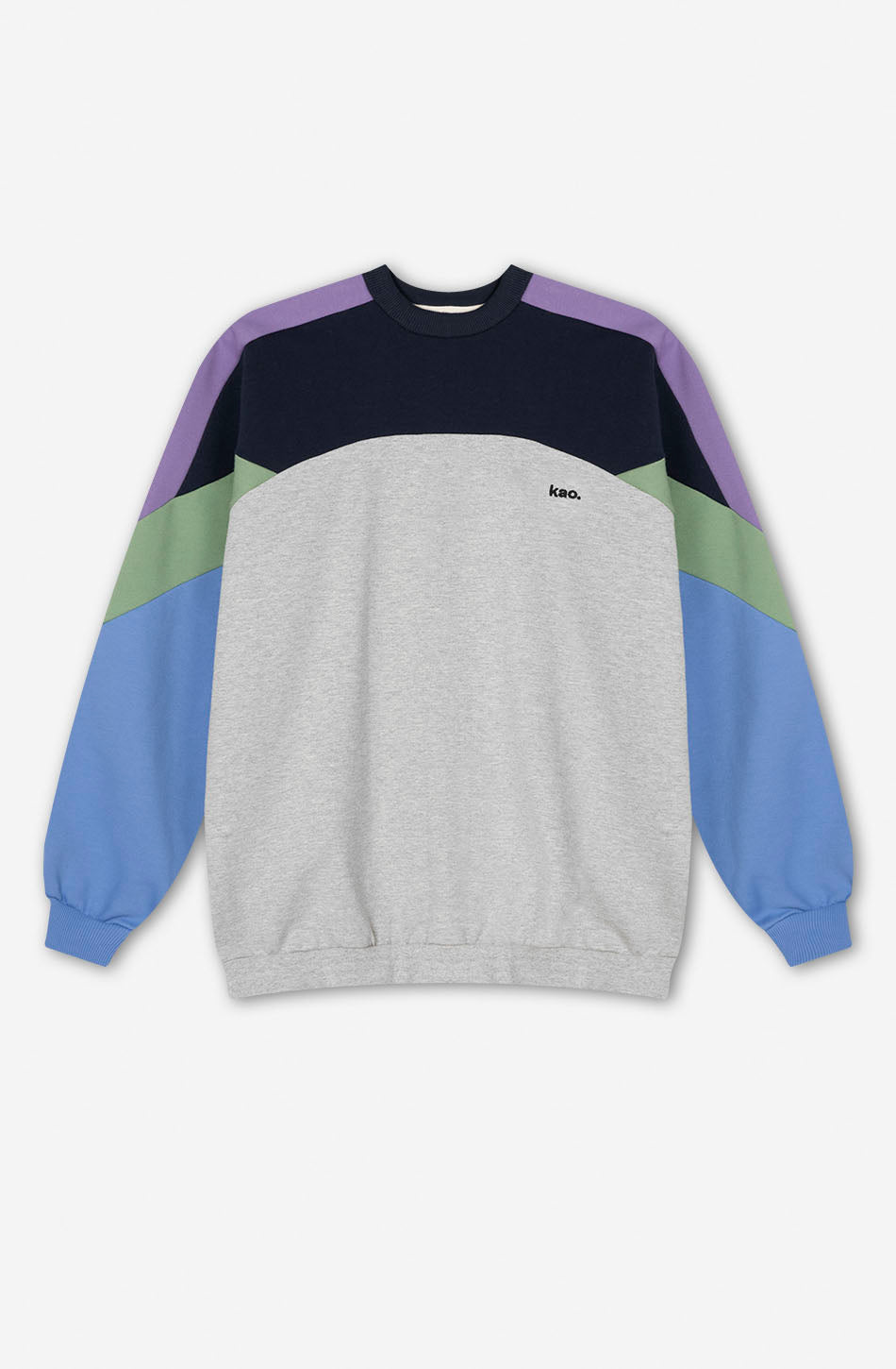 Sweatshirt Elina in Grau/Marineblau
