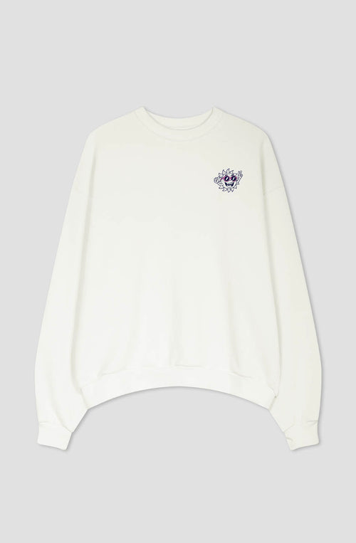 Sudadera Life Is Short Organic Cotton Ivory/Pink