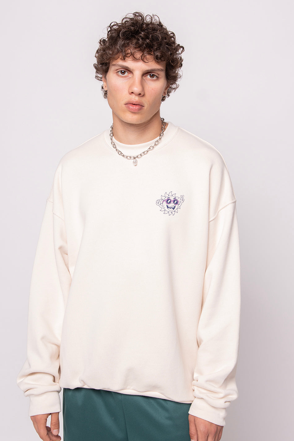 Sudadera Life Is Short Organic Cotton Ivory/Pink