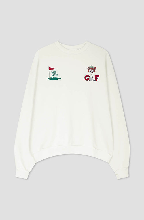 Washed Bear Golf Club Elfenbeinfarbenes Sweatshirt