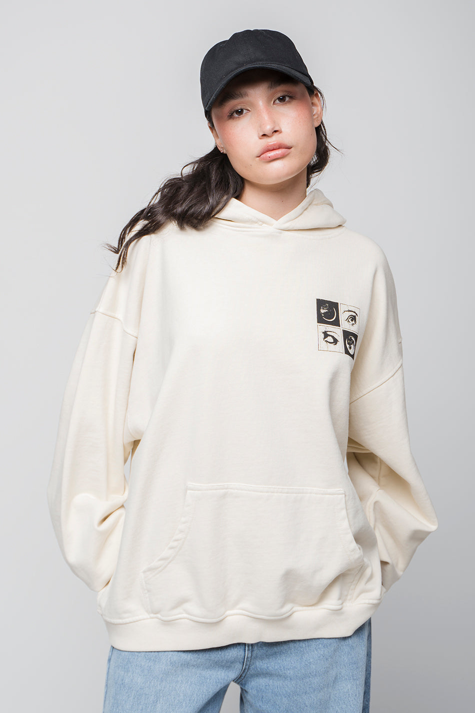 Washed Phases Eyes Bone Sweatshirt