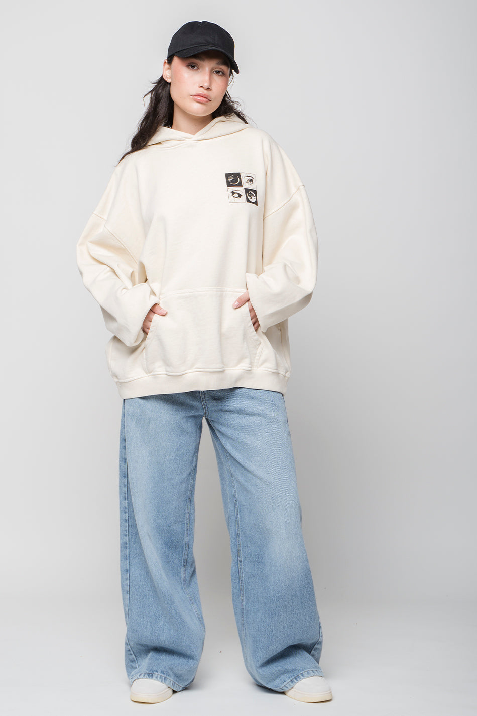 Washed Phases Eyes Bone Sweatshirt