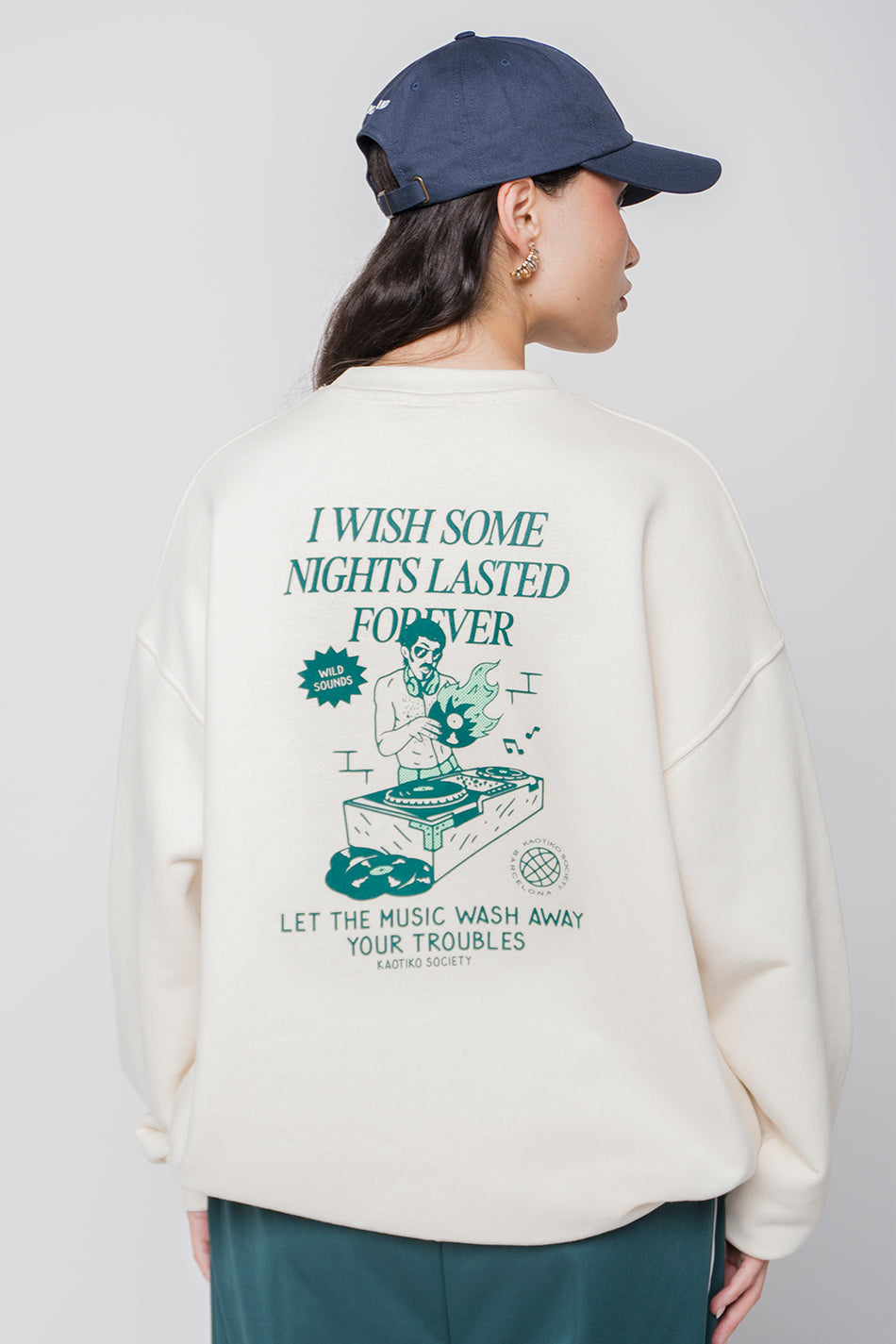 Sweatshirt aus Bio-Baumwolle mit DJ-Musik