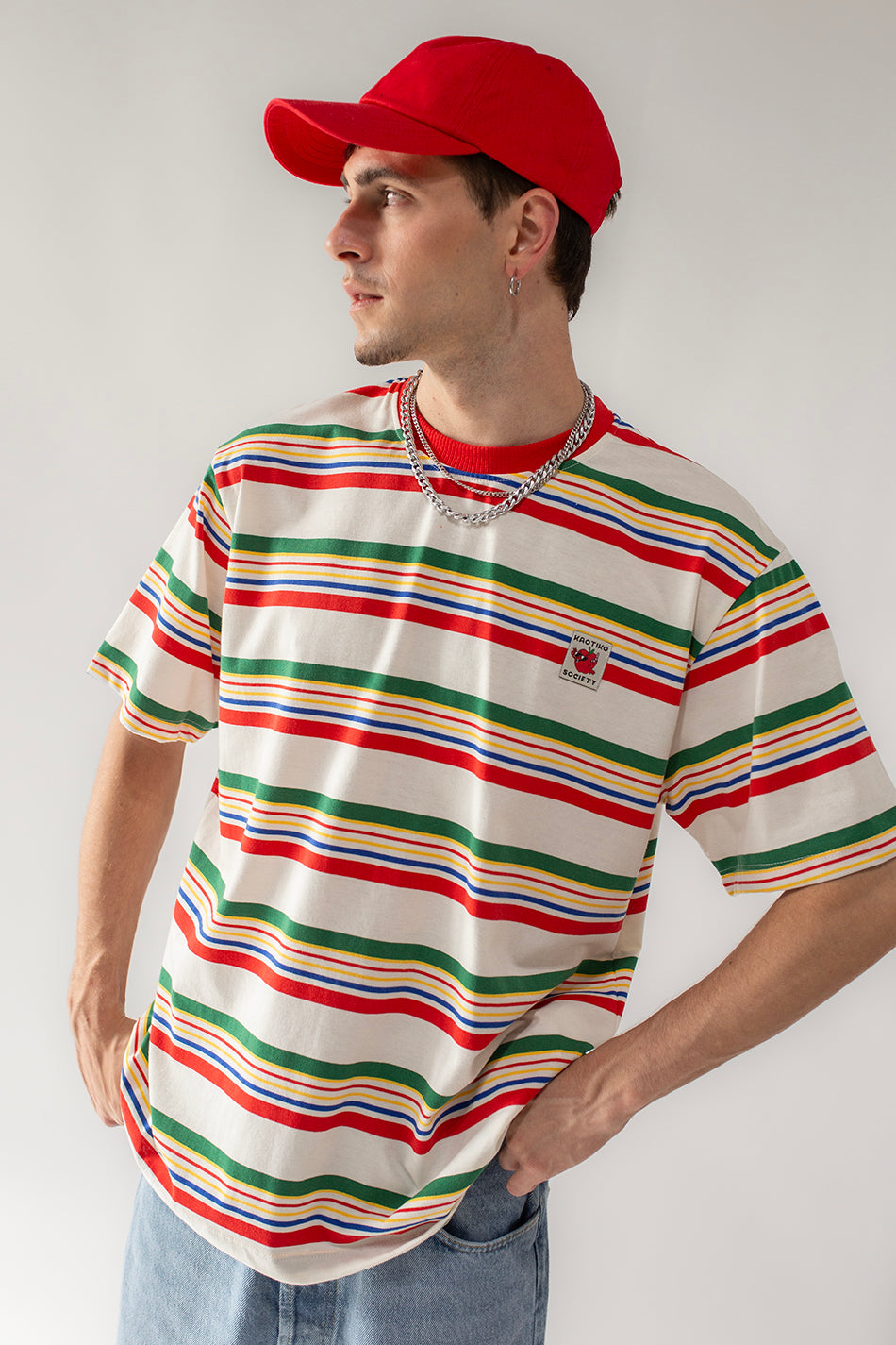 T-Shirt mit Apfelstreifen