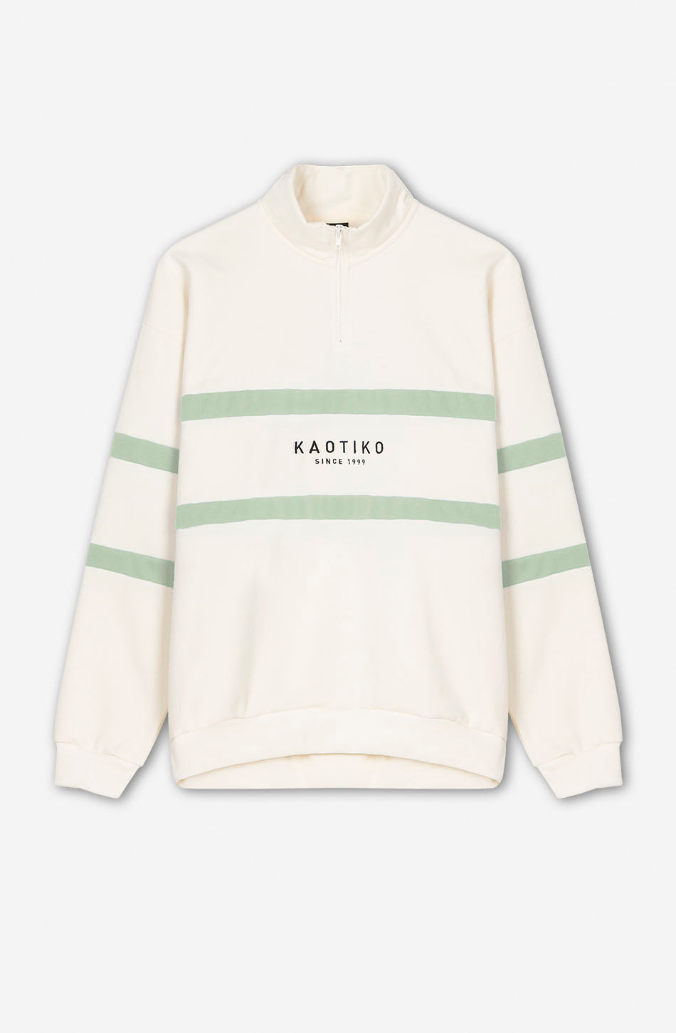 Sweatshirt Berwin in Elfenbein/Frischgrün
