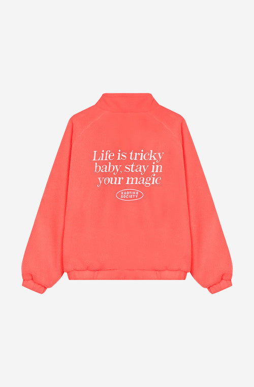 Life Is Tricky Red Fleece Jacket