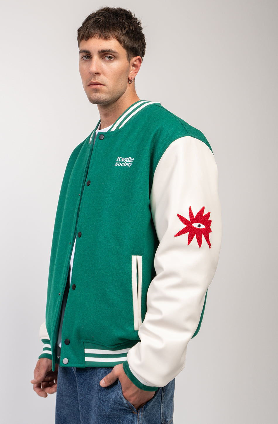 Tricky Love Grüne Baseballjacke