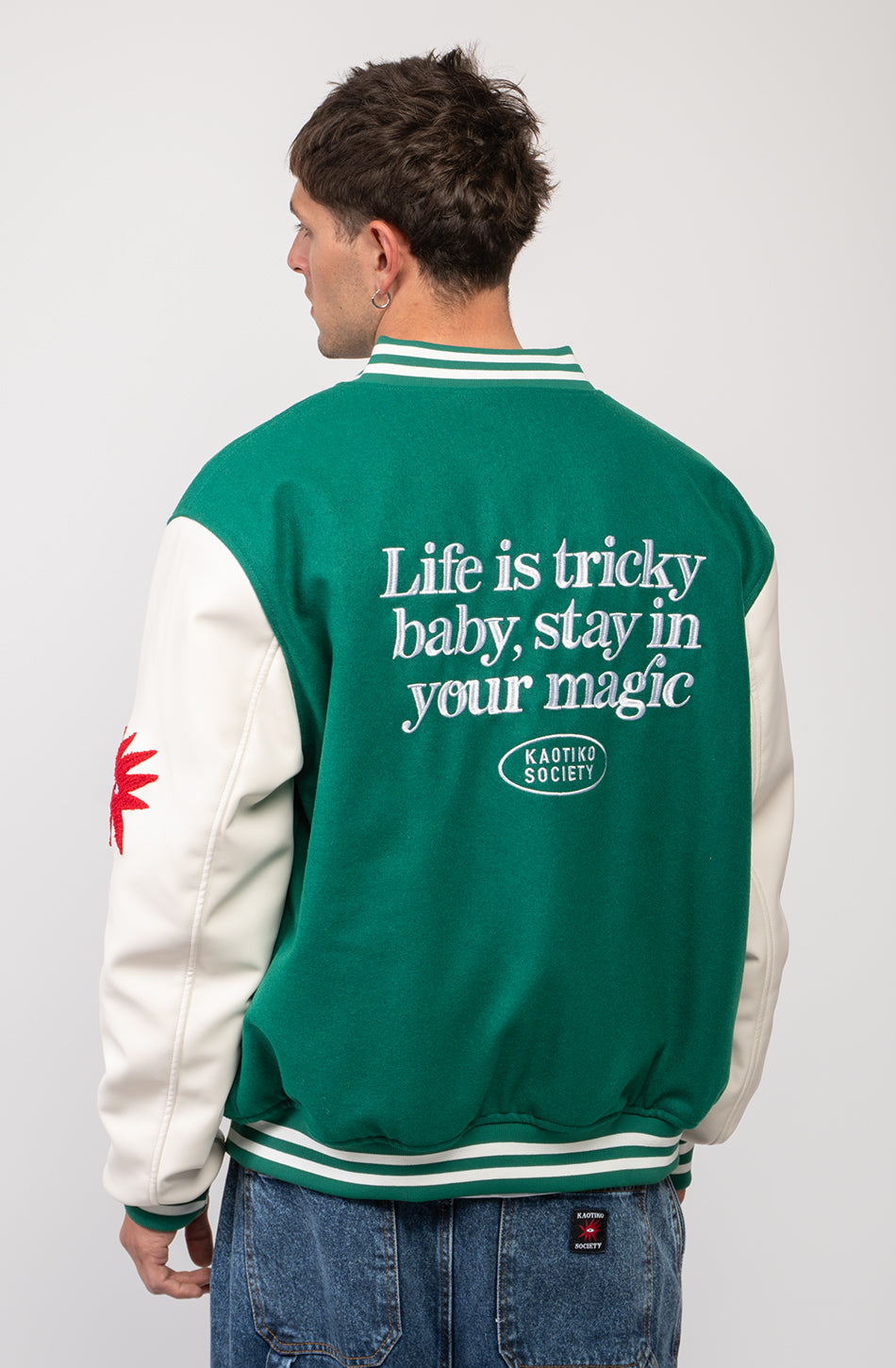 Tricky Love Grüne Baseballjacke