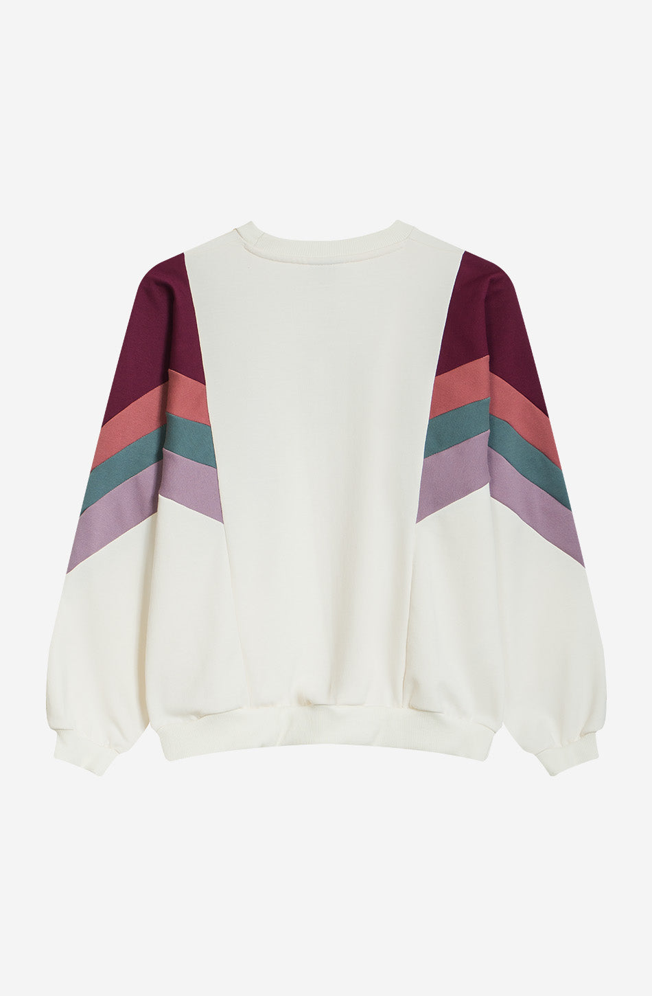 Sweatshirt in Ingwer-Elfenbein/Weinrot/Burgunderrot