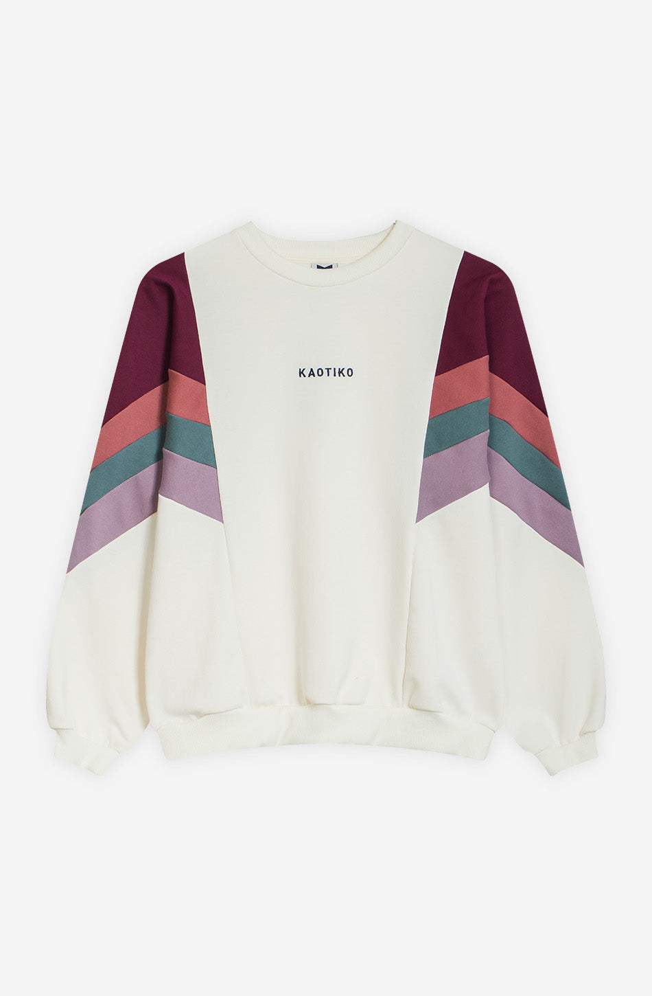 Sweatshirt in Ingwer-Elfenbein/Weinrot/Burgunderrot