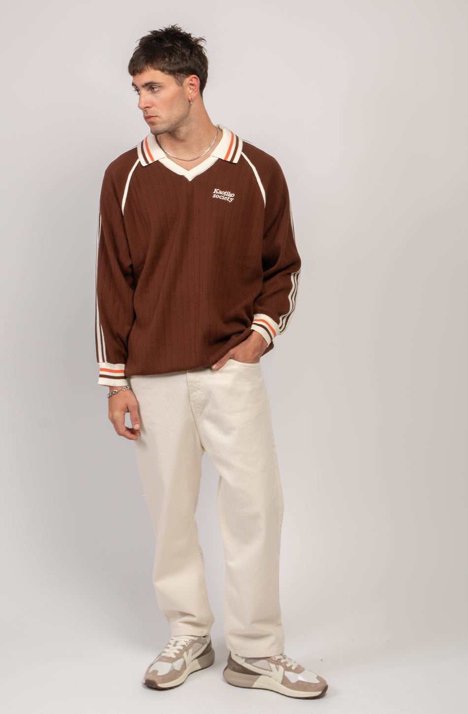 Braunes Poloshirt von Retro Sport Society