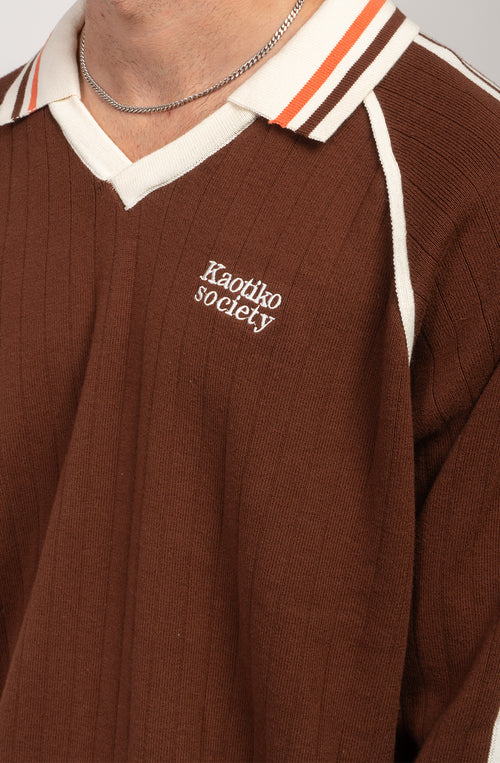 Braunes Poloshirt von Retro Sport Society