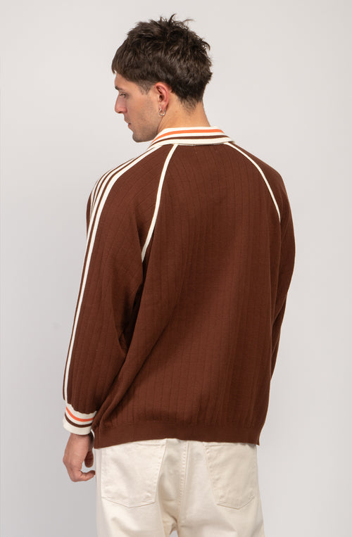 Braunes Poloshirt von Retro Sport Society