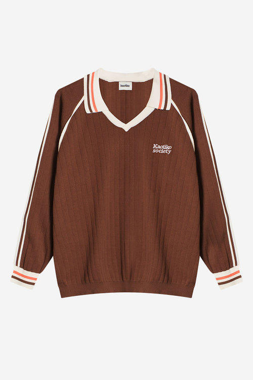 Braunes Poloshirt von Retro Sport Society