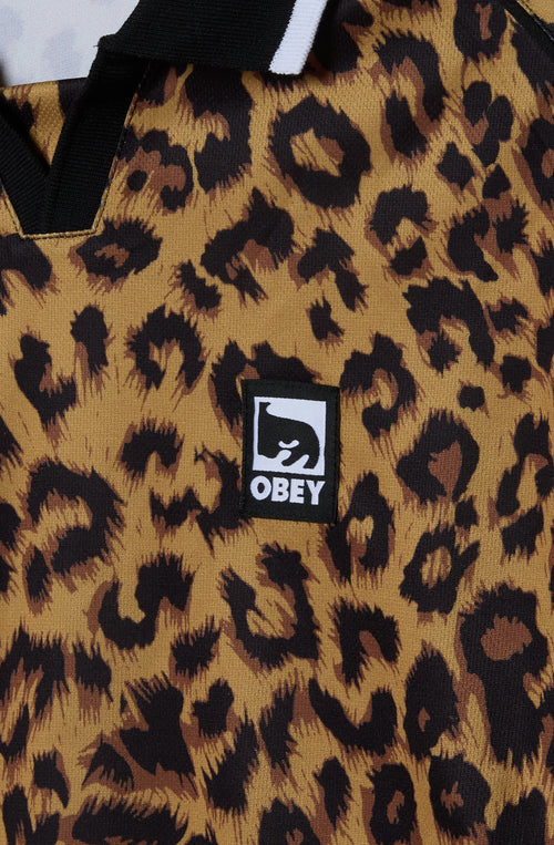 Poloshirt Obey Collar Sports Leopard