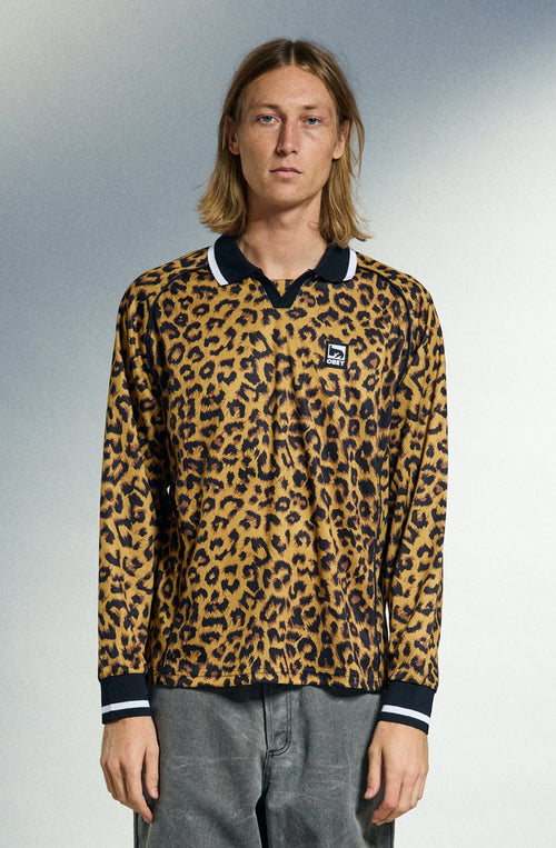 Poloshirt Obey Collar Sports Leopard