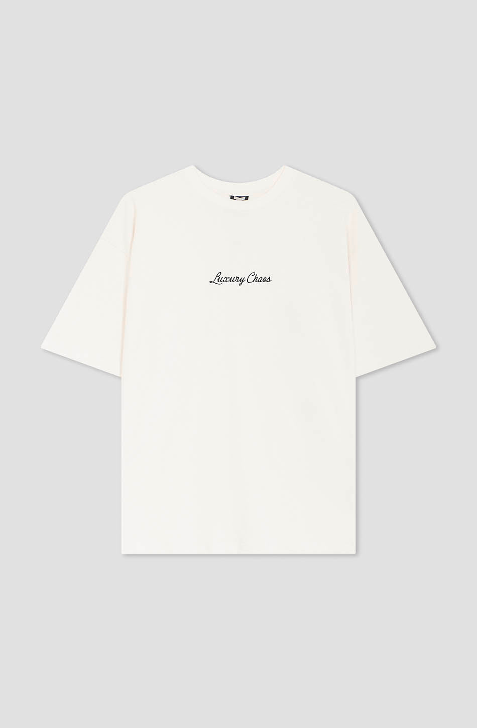 Luxus-T-Shirt aus Bio-Baumwolle „Chaos“ in Elfenbein