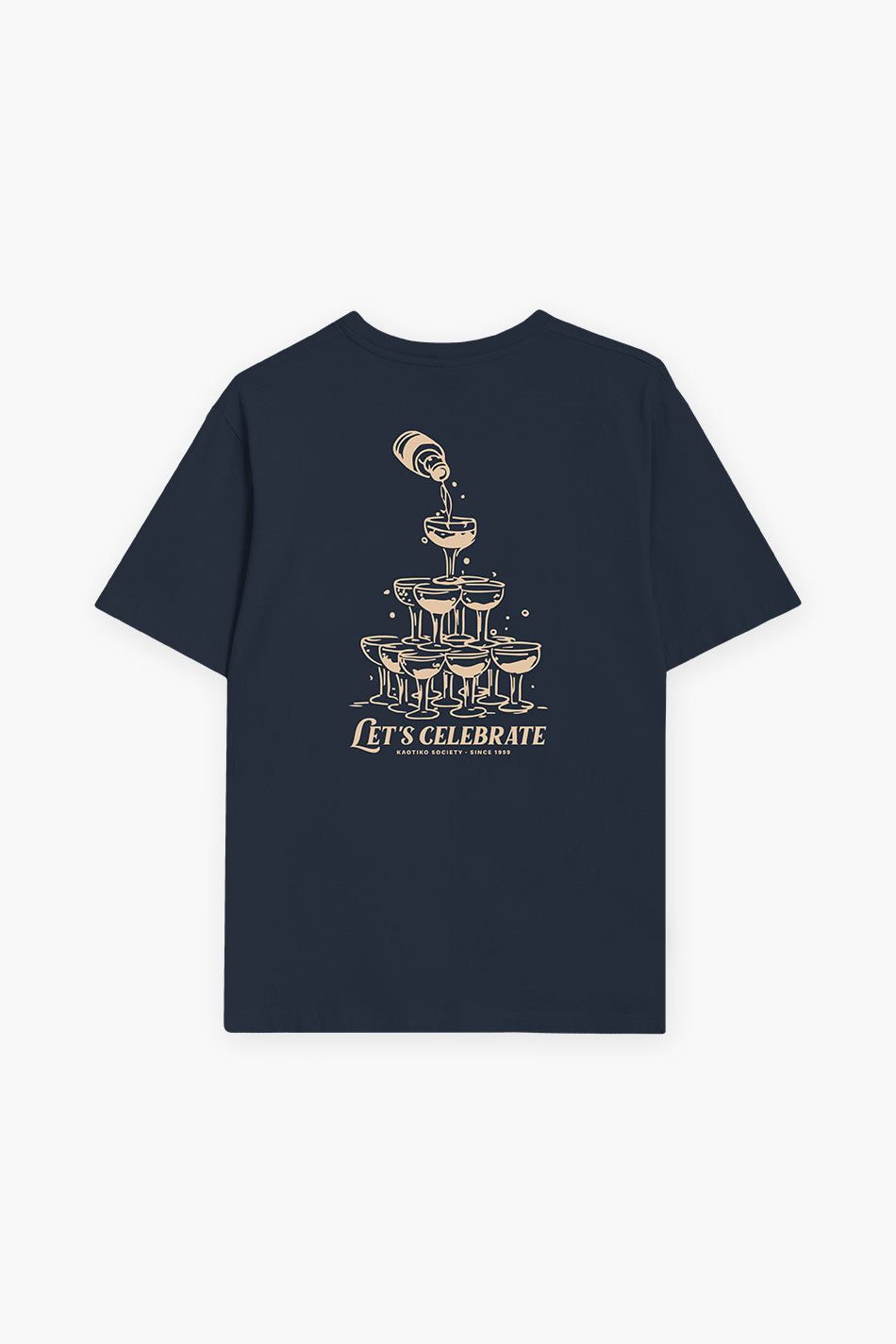 T-Shirt „Let's Celebrate“ in Marineblau