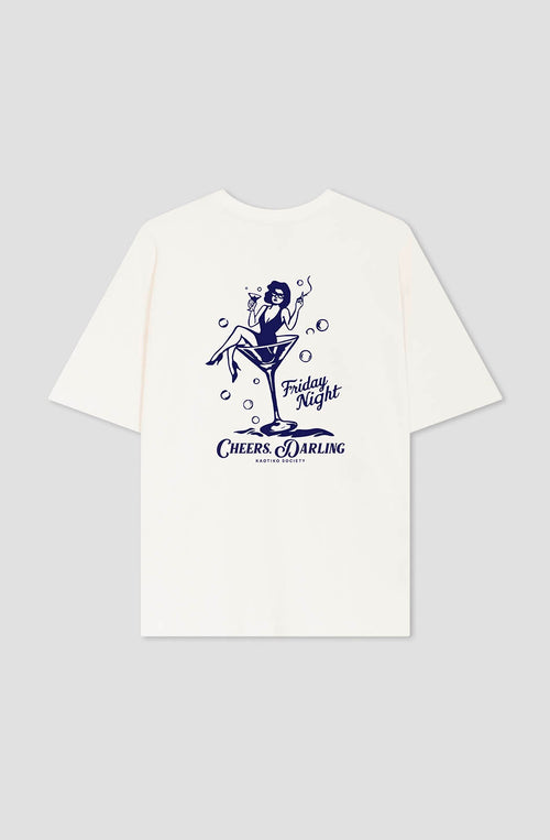 Cheers T-Shirt, Darling Bio-Baumwolle Elfenbein