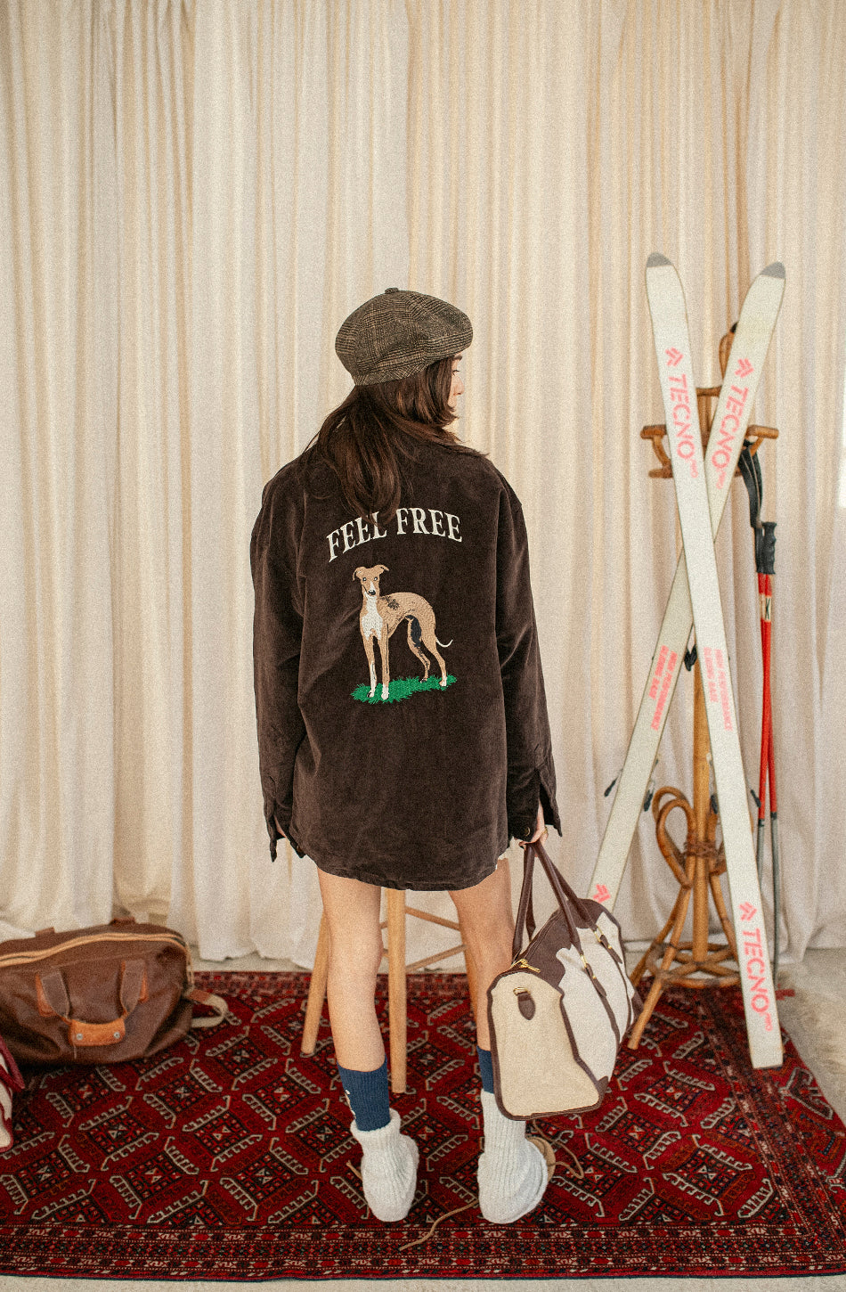 Fühlen Sie sich frei, braune Jacke
