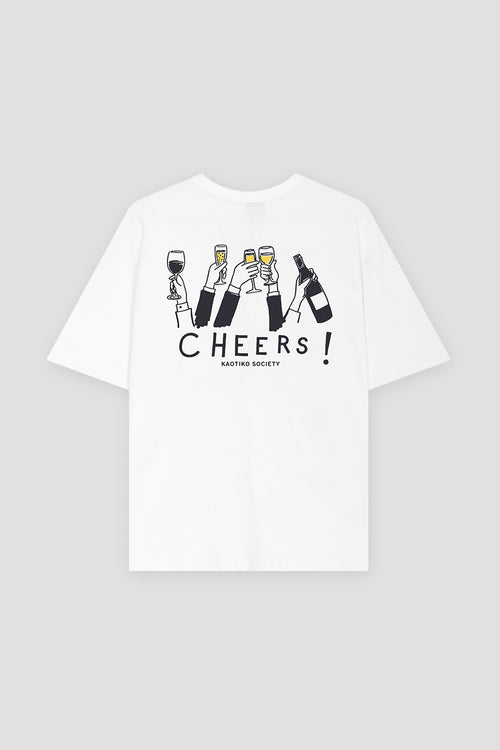 Weißes T-Shirt aus Bio-Baumwolle Cheers