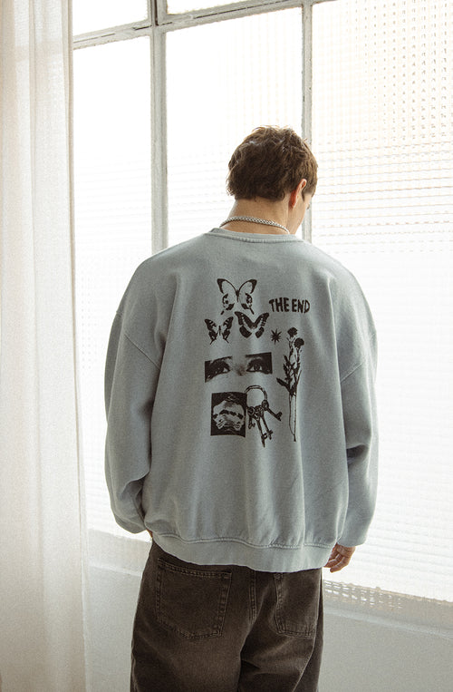 Gewaschenes Trance The End Steel Sweatshirt