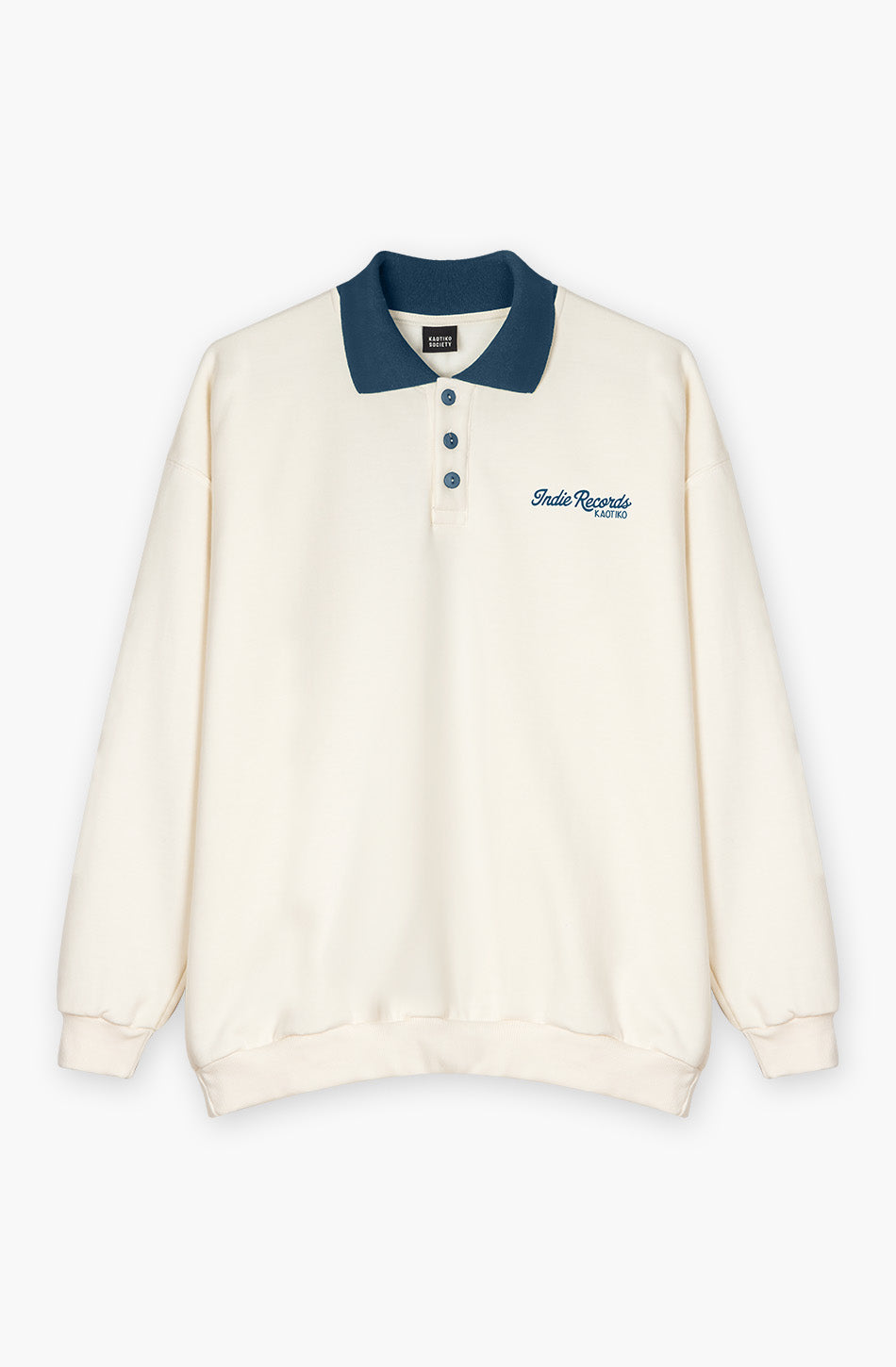 Nutton Indie Couple – Sweatshirt in Elfenbein/Marineblau