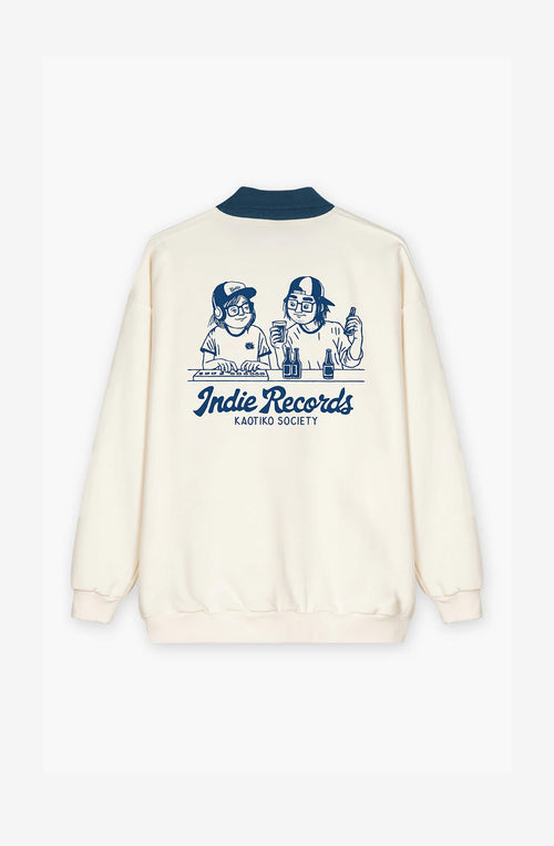 Nutton Indie Couple – Sweatshirt in Elfenbein/Marineblau